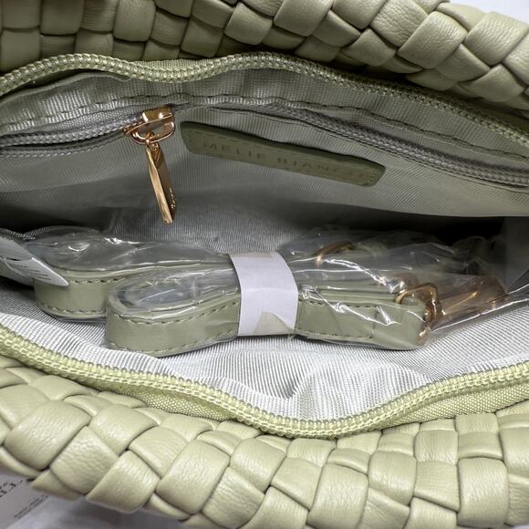 Anthropologie Melie Bianco Woven Crossbody Bag Light Green NWT - Picture 3 of 6